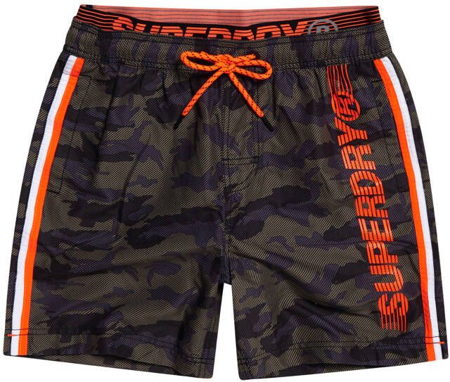Superdry zwemshort met camouflage print groen