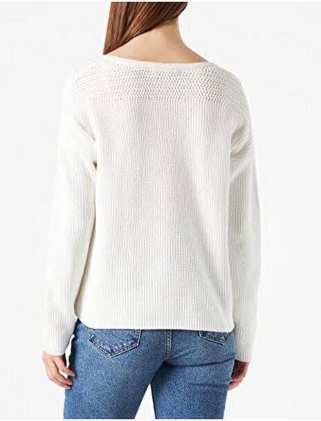 Tommy Hilfiger Gebreide trui HAYANA DETAIL V NK SWEATER met stijlvolle logo flag