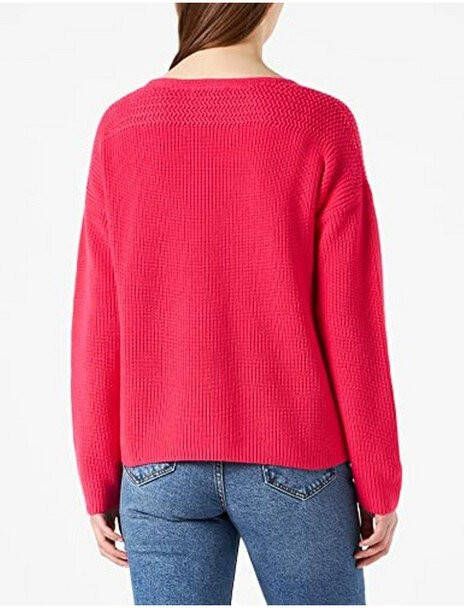 Tommy Hilfiger Gebreide trui HAYANA DETAIL V NK SWEATER met stijlvolle logo flag