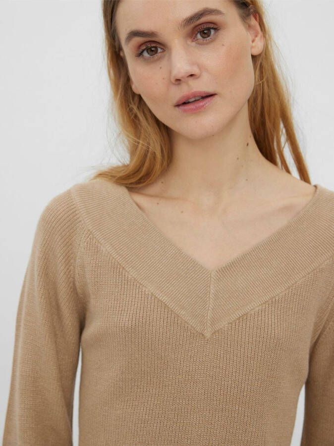 VERO MODA gebreide trui VMNEWLEXSUN lichtbruin