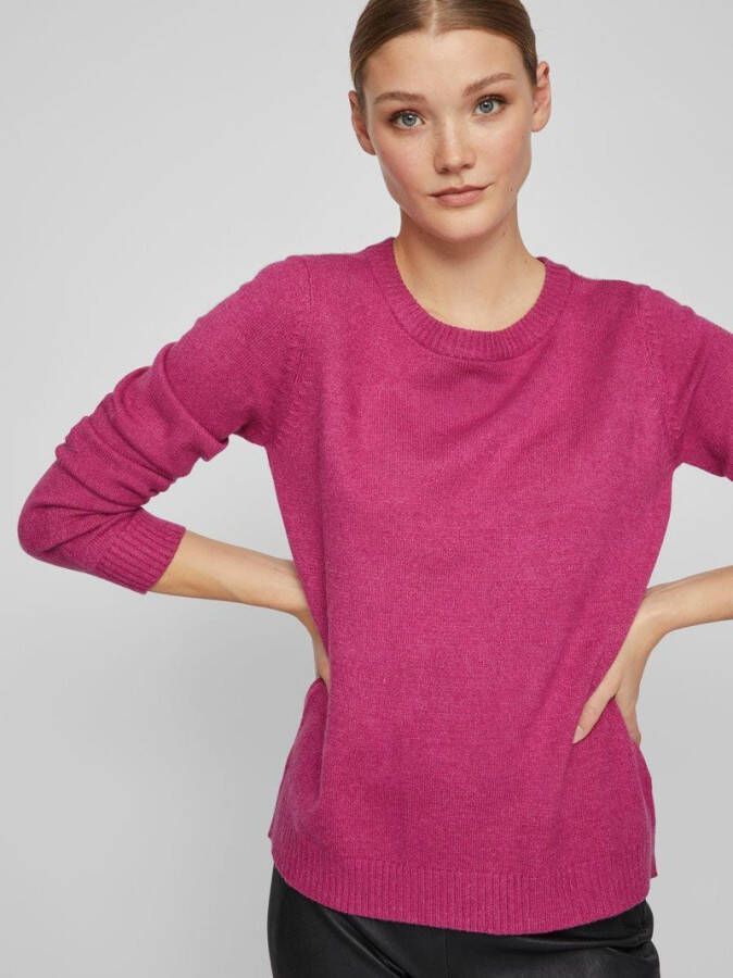 Vila Trui met ronde hals VIRIL O PULLI Tricot met fijne breitechnische details