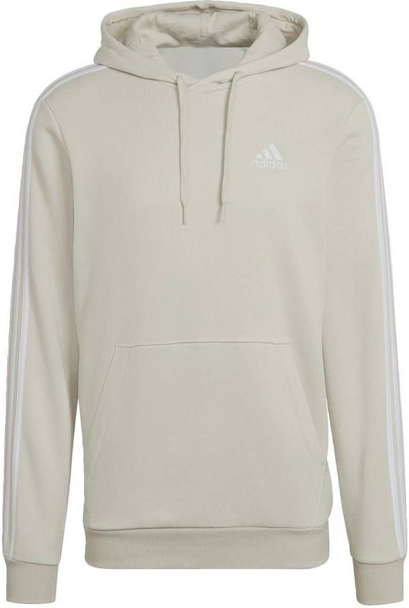 adidas Hoodie Essentials Fleece 3 Stripes Beige/Wit
