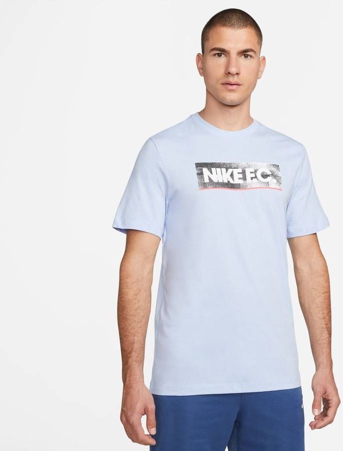 Nike F.C. T shirt Seasonal Block Blauw