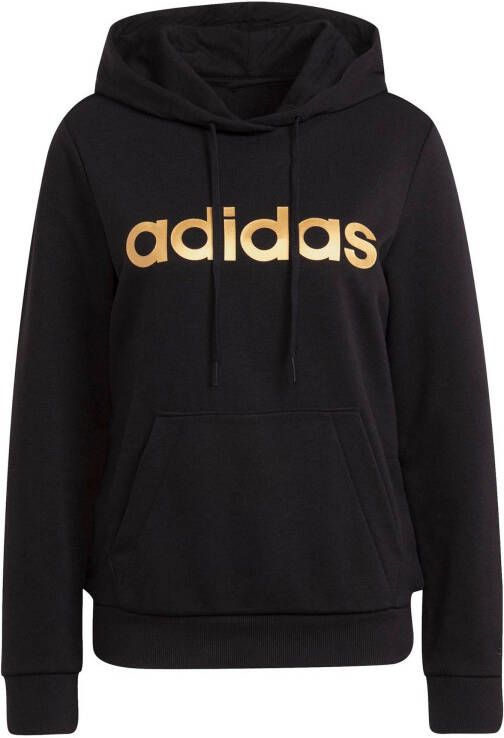 adidas linear essentials logo trui zwart/goud dames