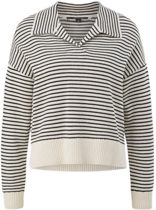 comma gestreepte gebreide trui zwart