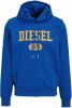 Diesel Hoodie en logo aan de voorkant , Blauw, Heren online kopen
