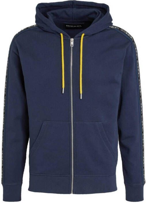 Diesel vest UMLT-Brandon met contrastbies donkerblauw
