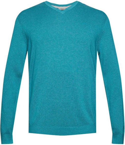ESPRIT Men Casual fijngebreide pullover turquoise