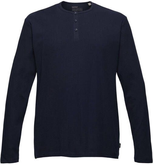 ESPRIT Men Casual longsleeve van biologisch katoen blue