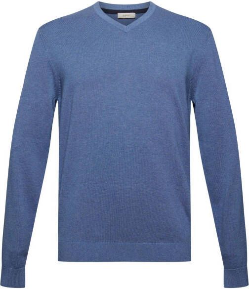 Esprit Trui met V hals in gemêleerde look