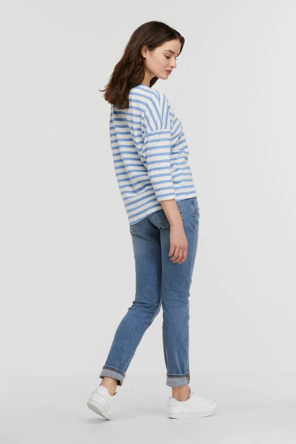 ESPRIT Women Casual gestreepte longsleeve lichtblauw/wit