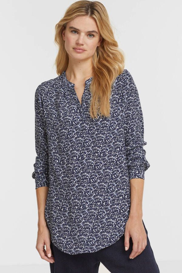 Esprit Gedessineerde blouse in tuniek look en met verschillende millefleurs all over print