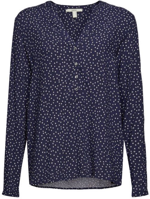 ESPRIT Women Casual top met all over print blauw