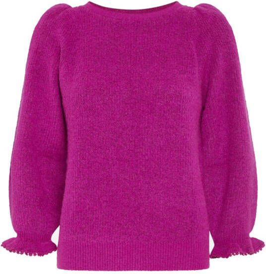 Fabienne Chapot gebreide trui Sally Frill met wol fuchsia
