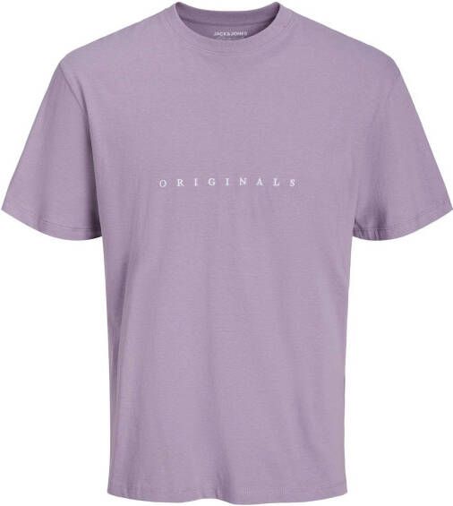 JACK & JONES ORIGINALS T shirt JORCOPENHAGEN met tekst purple ash