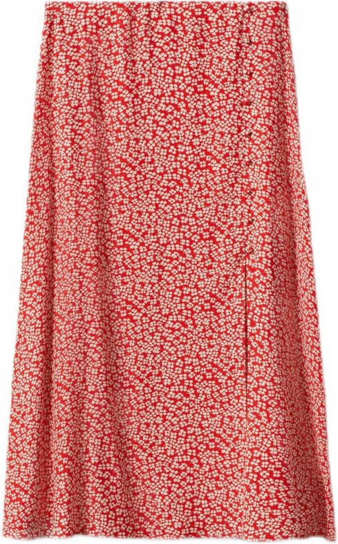 Mango Bombay midirok met bloemenprint en split