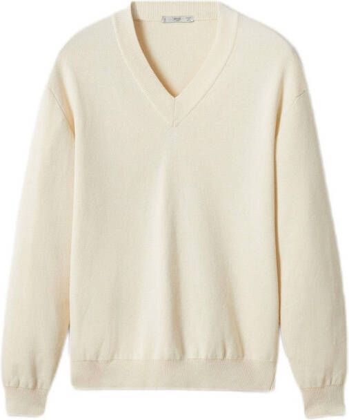 Mango Naxos fijngebreide pullover met V hals