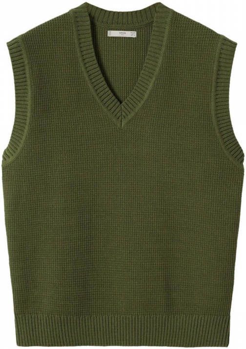 Mango Anthony grofgebreide spencer met V hals