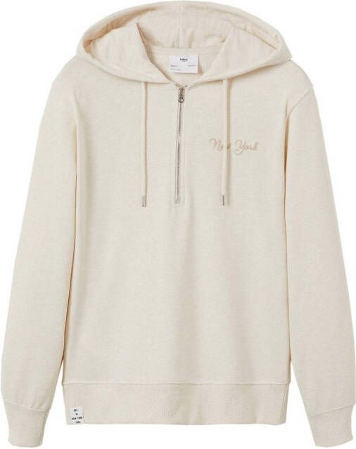Mango Bonez hoodie met halve rits en borduring