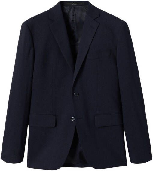 Mango Man slim fit colbert van gerecycled polyester marine