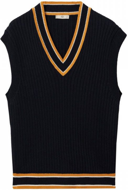Mango Albert ribgebreide spencer met gestreept detail
