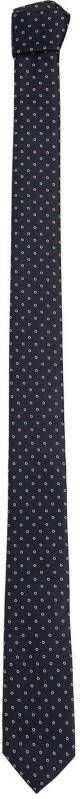 Mango Man stropdas met stippen donkerblauw