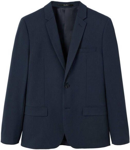 Mango Man super slim fit colbert van gerecycled polyester middenblauw