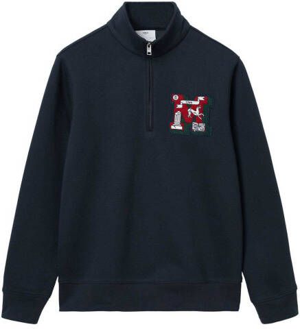 Mango Tiago sweater met halve rits en patch