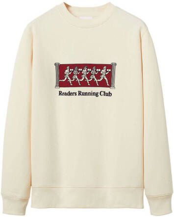 Mango Man sweater met printopdruk naturel wit