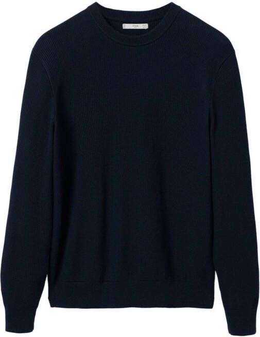 Mango Cocoa fijngebreide pullover met structuur