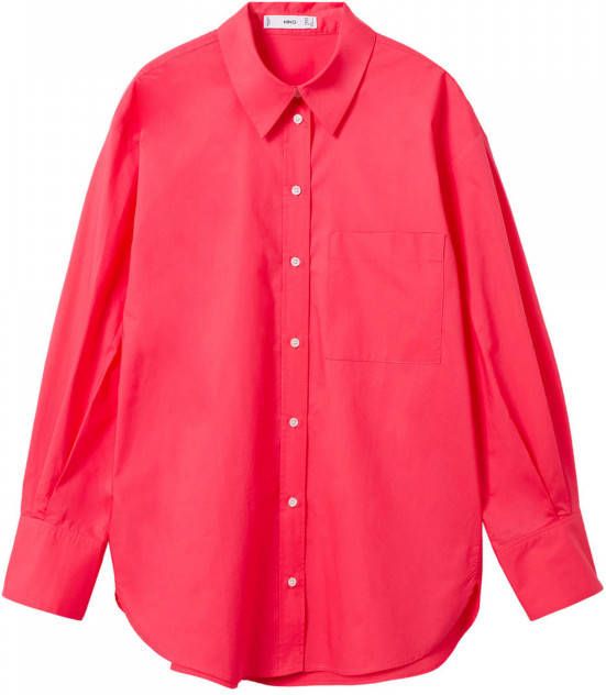 Mango Juanes longline blouse met borstzak en stretch