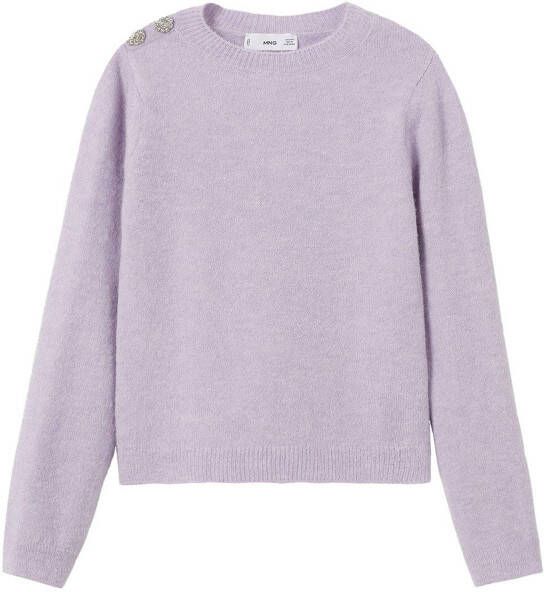 Mango Nina fijngebreide trui met sierknopen