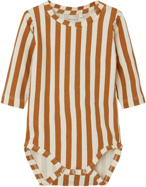 NAME IT BABY romper NBNUTTI wit/bruin