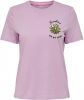 ONLY T shirt ONLKITA met printopdruk en pailletten roze online kopen