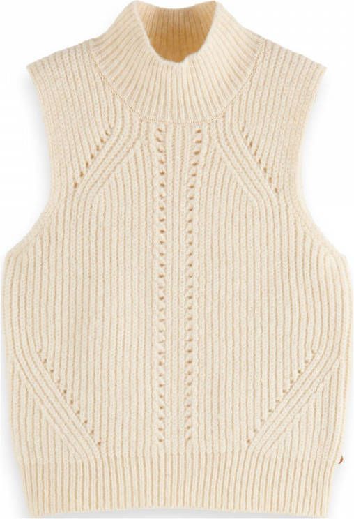 Scotch and Soda Truien Girls Chunky sleeveless knit Wit