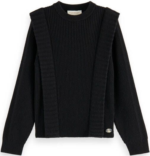Scotch & Soda Ribgebreide trui van wol