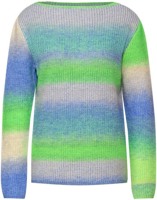 Street One gebreide trui groen/blauw/beige