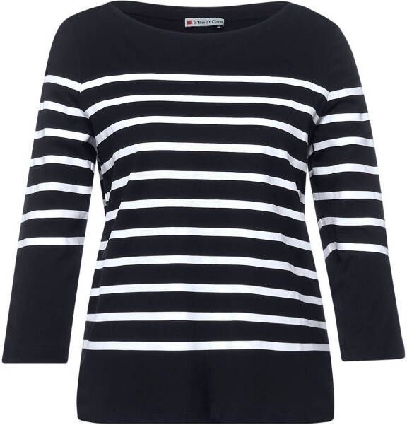 Street One gestreepte top donkerblauw/wit