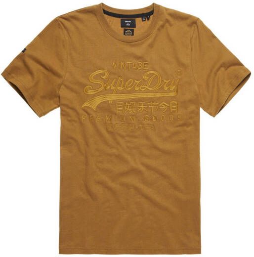 Superdry T shirt met logo mustard