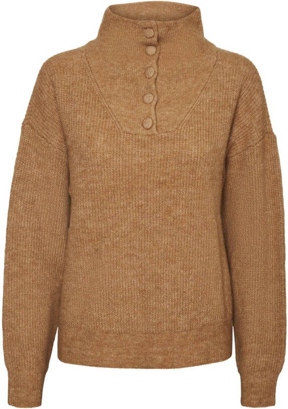 VERO MODA gebreide trui VMKATIEQUEEN bruin