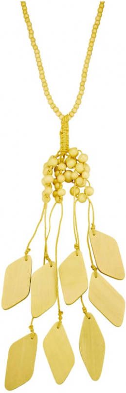 KLiNGEL Ketting met houten elementen Geel