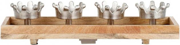 bpc living bonprix collection Kaarsentableau met theelichthouders, ecru/zilverkleur