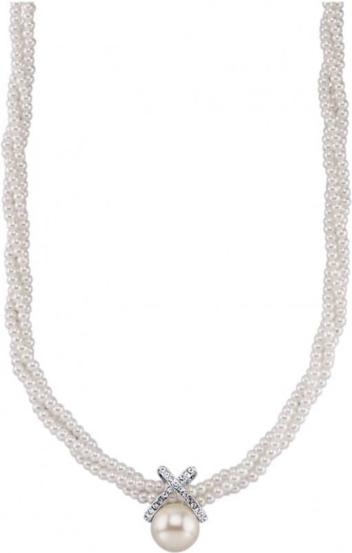 KLiNGEL Collier met glasparels Wit