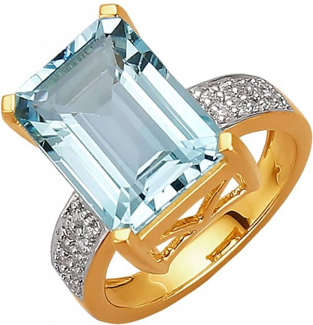 KLiNGEL Damesring met blauwtopaas Blauw