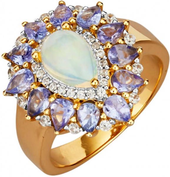 KLiNGEL Damesring met Ethiopisch opaal Goudkleur