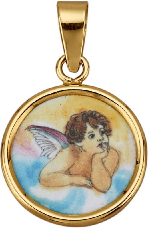 KLiNGEL Hanger Beschermengel van 14 kt. goud Geelgoudkleur