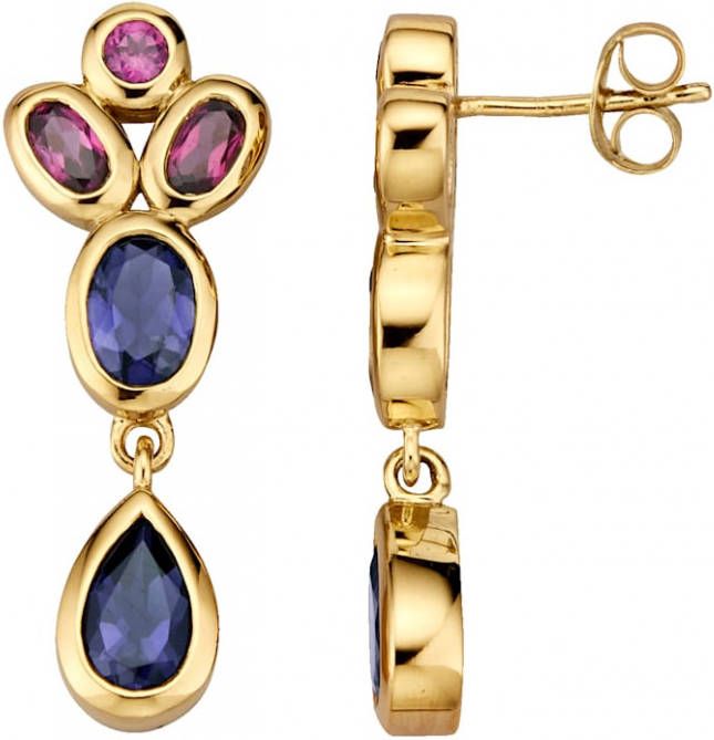 KLiNGEL Oorbellen met loliet en rodoliet Multicolor