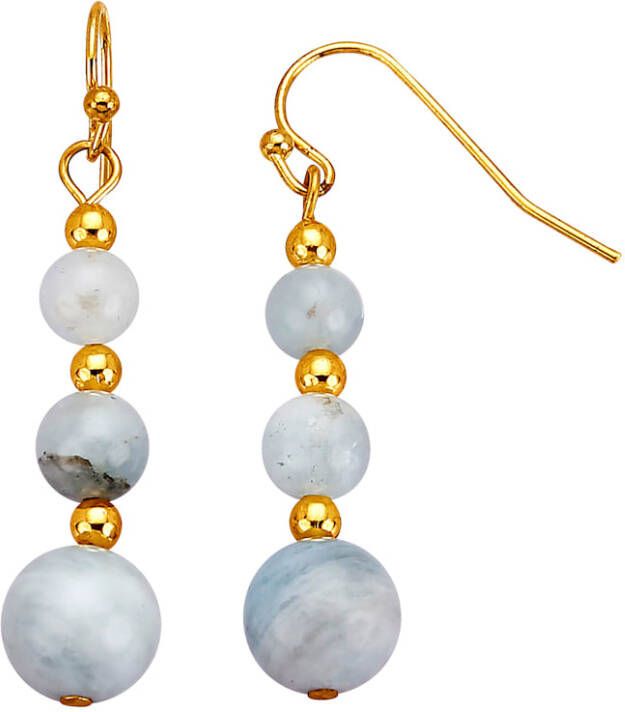 KLiNGEL Oorbellen met milky aquamarijn met Milky aquamarijn Goudkleur