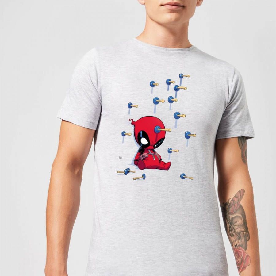Marvel Deadpool Cartoon Knockout T-Shirt Grijs XXL Grijs