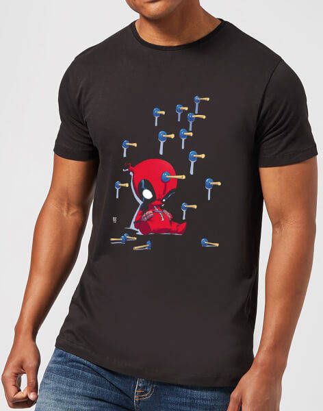 Marvel Deadpool Cartoon Knockout T-Shirt Zwart XXL